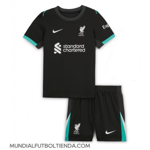 Camiseta Liverpool Segunda Equipación Replica 2024-25 para niños mangas cortas (+ Pantalones cortos)